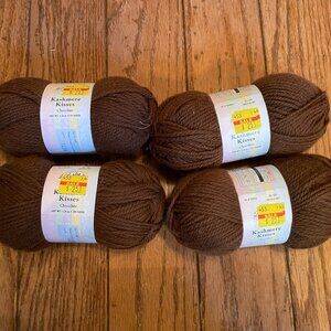 4 Small Skeins Baby Kashmere Kisses Yarn - Color Chocolate - 109 yds. ea.